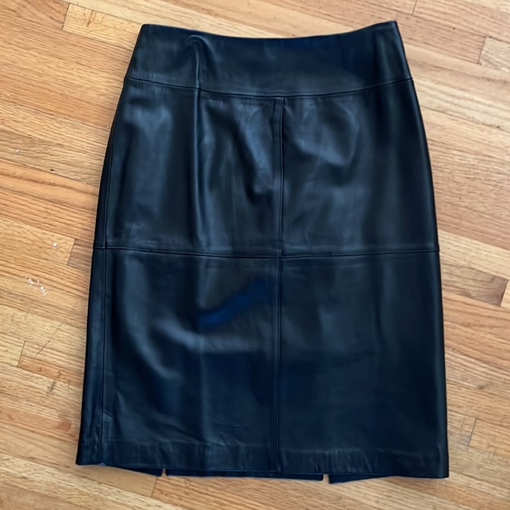 Jaclyn Smith Leather Midi Skirt